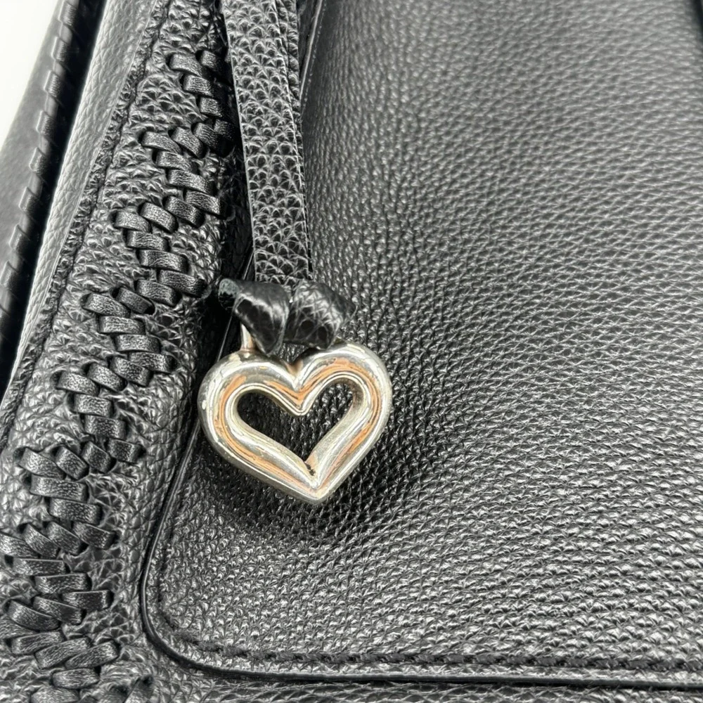 Brighton Interlok‎ Georgia Leather Shoulder Hobo Purse Black Mint Condition Chic